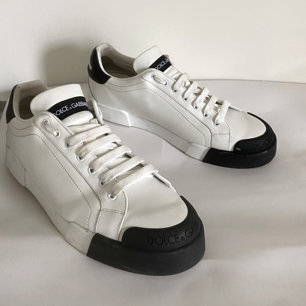 Dolce & Gabbana Portofino Low 'White Black' Men’s Sneakers. Sz 12 us 13